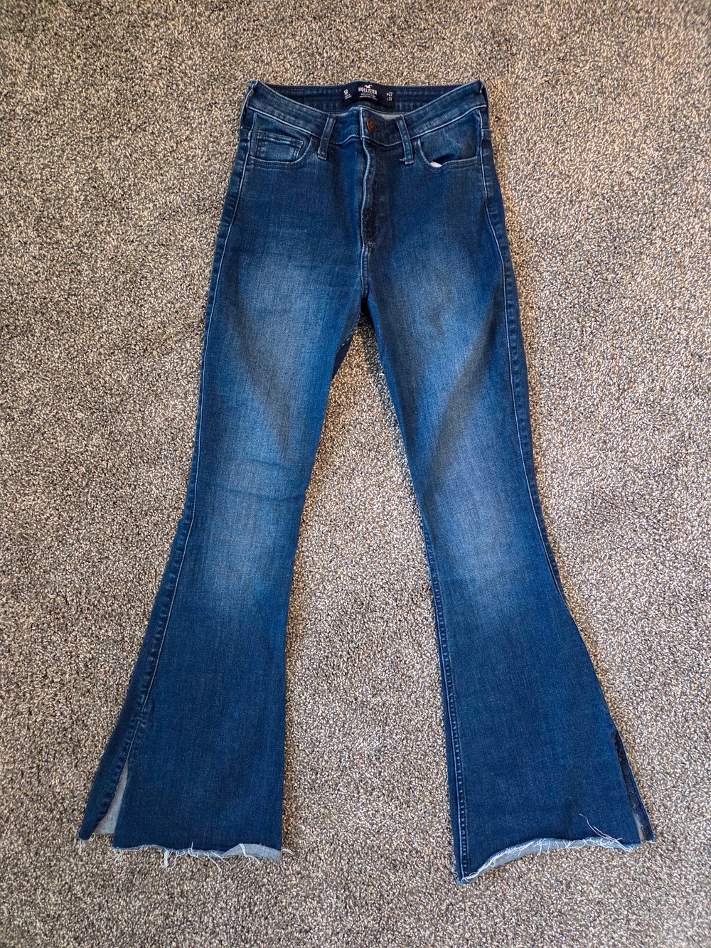 Hollister Medium Blue High-Rise Flare Jeans